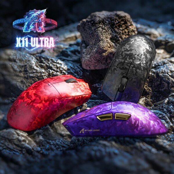 NEW YORK, April 13 -- ATTACK SHARK, a gaming peripheral brand specializing in affordable, high-performance mechanical keyboards, gaming mice, and accessories, has put the spotlight on its newly launched flagship X11 ULTRA carbon fiber gaming mouse, alongside details of its upcoming 2nd anniversary sale, running from April 15 to 27 on its official website. Positioned as an upgraded version of the brand's best-selling X11 series, the X11 ULTRA features a full-body injection-molded carbon fiber design with a proprietary forged texture, delivering a distinctive look and enhanced durability. The mouse is powered by the latest Nordic 54L15 chipset, providing improved performance. Additional highlights include a shark fin-shaped 8K receiver with integrated indicators for real-time status tracking (polling rate, battery, and signal). Its 24K gold-plated scroll wheel and side buttons further emphasize a focus on high-end precision and craftsmanship. As part of the anniversary campaign, the X11 ULTRA will be available at 15% off, with prices starting from $93.49, giving users early access to the brand's latest innovation. The anniversary promotion will take place exclusively on the official ATTACK SHARK website at https://attackshark.com/. The event will feature sitewide savings of up to 60% across a broad product range. Popular items such as the X3 mouse, X68 keyboard, X11 mouse, R5, and R11 ULTRA will be available at discounted prices. Customers purchasing bundle combinations will receive additional discounts along with a complimentary CM02 mousepad. The campaign will also feature four rounds of giveaway events across social platforms. On April 18, all purchases made during the day will include a special anniversary gift. Additional exclusive discount codes will be released through the brand's Discord community, offering further savings opportunities for engaged users. The X11 ULTRA launch underscores ATTACK SHARK's commitment to advanced materials, high performance, and user‑centric design, while its anniversary campaign deepens global community engagement and broadens access to premium gaming peripherals.