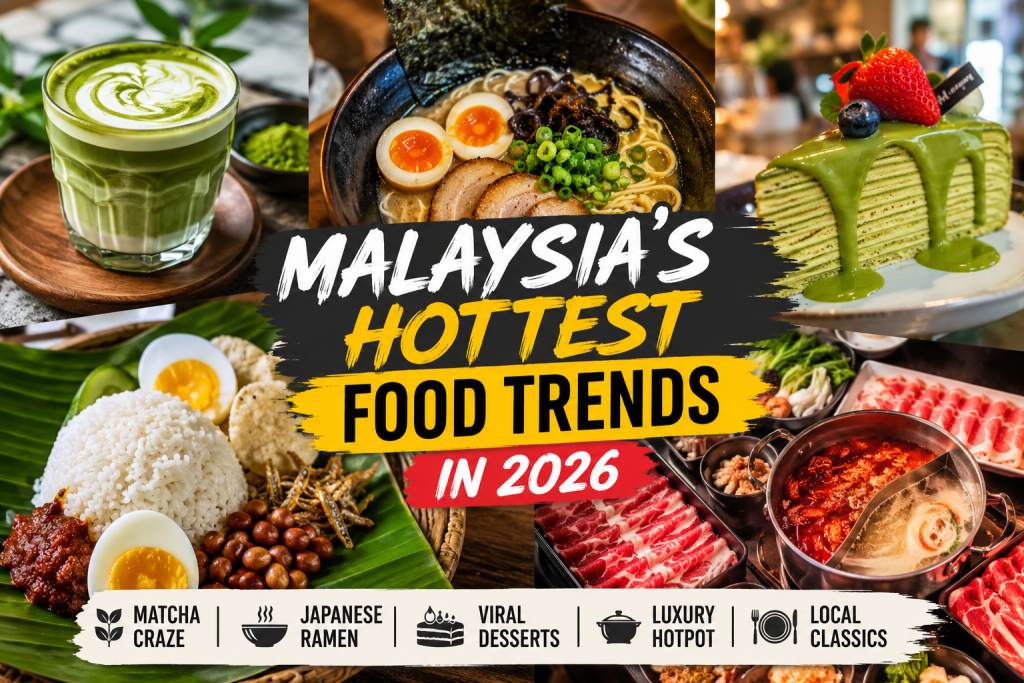 Malaysia’s food scene has never been more exciting. In 2026, the local culinary landscape is being shaped by social media trends, café culture, fusion flavors, and Gen Z dining habits. From viral matcha drinks and Japanese ramen culture to aesthetic desserts and premium hotpot experiences, Malaysians are no longer just eating for taste — they are dining for lifestyle, experience, and Instagram-worthy moments. Across cities like Kuala Lumpur and Johor Bahru, cafés and restaurants are rapidly adapting to evolving consumer preferences, especially among younger diners seeking unique flavors and visually appealing meals. Industry reports show that bold flavors, fusion menus, and comfort foodare dominating the food industry globally, with Malaysia becoming one of Southeast Asia’s strongest trend-driven markets. One of the biggest food trends currently dominating Malaysia is the explosive rise of matcha-based beverages and desserts. Matcha cafés are expanding nationwide, with drinks such as strawberry matcha latte, pistachio matcha, and matcha cloud foam becoming staples among urban café-goers. The popularity of matcha has surged due to its wellness appeal, vibrant aesthetic, and strong influence from TikTok and social media culture. For café lovers looking to explore Malaysia’s growing specialty coffee and matcha scene, places like VCR, LOKL Coffee Co, and Feeka Coffee Roasters have become popular lifestyle destinations known for their artisanal beverages, brunch culture, and aesthetic interiors. Another major trend sweeping through Malaysia is the growing obsession with Japanese ramen culture. Premium ramen restaurants are seeing long queues daily as Malaysians embrace authentic Japanese dining experiences featuring rich broths, handmade noodles, and premium ingredients. Social media exposure and rising travel influence have also accelerated demand for Japanese comfort food among younger Malaysians. Among the popular ramen spots gaining attention are Ippudo • Pavilion KL, Hokkaido Ramen Santouka @ Pavilion Kuala Lumpur, Towzen - Kuala Lumpur, and 豚麺処 官兵衛 KANBE RAMEN JB, each offering unique Japanese noodle experiences ranging from creamy tonkotsu broth to refined chicken-based ramen. Dessert culture is also evolving rapidly in Malaysia, with visually creative sweets becoming one of the country’s strongest food lifestyle movements. Consumers are increasingly drawn to molten chocolate desserts, soufflé pancakes, matcha pastries, and Japanese-inspired sweets that combine taste with social media appeal. Many cafés are designing desserts specifically to attract online engagement through TikTok and Instagram. Popular dessert destinations include Molten Chocolate Cafe (Lot 10), Fluffed Cafe, Nomi Dessert • Wisma Cosway, Nucre Patisseries, and Next Door Dessert, where diners can enjoy trendy cakes, pastries, and creative dessert presentations. At the same time, luxury hotpot dining has emerged as one of Malaysia’s fastest-growing social dining trends. Unlike traditional steamboat concepts, modern hotpot restaurants now emphasize premium meats, private dining experiences, dramatic interiors, and late-night social gatherings. Hotpot culture has become especially popular among young professionals and groups seeking interactive dining experiences. Restaurants such as FU Pot, Harbour Hotpot, 小龙坎老火锅 Xiao Long Kan Hot pot, Shu Daxia Hot Pot@Tun Razak 蜀大侠火锅, and Zhu Guang Yu Hotpot Pudu are among the trending destinations redefining communal dining experiences in Kuala Lumpur. Despite modern food trends dominating social media, Malaysians continue to embrace traditional local dishes such as Nasi Lemak, Roti Canai, and Laksa. Online discussions across Malaysian food communities show that these classic dishes remain deeply connected to national identity and everyday comfort food culture. Interestingly, modern cafés and restaurants are now reinventing these traditional flavors through fusion concepts such as nasi lemak burgers, gourmet sambal pasta, and elevated café-style Malaysian breakfasts. Brands and restaurants are increasingly modernizing heritage cuisine to attract younger consumers while maintaining nostalgic flavors. Ultimately, Malaysia’s 2026 food trends reflect more than just changing tastes. They represent a shift toward lifestyle-driven dining, where food is tied closely to identity, social media culture, wellness, and experiential dining. Whether it is sipping premium matcha, sharing luxury hotpot with friends, enjoying Japanese ramen, or rediscovering local classics, Malaysians are proving that food remains one of the country’s strongest cultural and lifestyle passions.