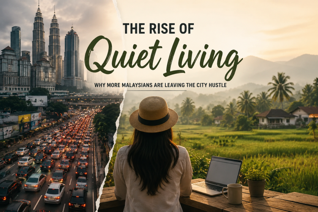 In recent years, a subtle but noticeable shift has been taking place across Malaysia. While Kuala Lumpur and Selangor remain the country’s economic engine, more Malaysians are beginning to question whether the fast-paced city lifestyle is still worth the rising cost, long commutes, and constant pressure that come with it. Instead, a growing number are choosing what many now call “quiet living” — a slower, more intentional lifestyle in smaller towns such as Kedah, Perlis, Melaka, and parts of Pahang and Negeri Sembilan. It is not necessarily about escaping the city, but about redefining what “a good life” means. From city lights to slower mornings For many young professionals, life in Kuala Lumpur once symbolised success. High-rise apartments, café culture, and career growth were part of the dream. But for some, that dream has started to feel increasingly expensive — both financially and emotionally. “I used to spend almost two hours just travelling to and from work,” said a 32-year-old marketing executive who recently moved from Petaling Jaya to Melaka. “Now I wake up later, I have breakfast with my family, and I actually feel like I have time to live.” This sentiment is becoming more common, especially among those who can work remotely or on hybrid arrangements. The COVID-19 pandemic accelerated this shift, but even after restrictions ended, the flexibility it introduced has remained. The cost of living reality One of the strongest drivers behind this movement is cost. Rent in KL and surrounding urban areas has steadily increased, while daily expenses — from parking to food delivery — continue to add pressure. In contrast, smaller towns offer a different equation. Housing is more affordable, traffic is lighter, and even simple routines feel less rushed. For many families, the decision is no longer just about income, but about quality of life.  A young couple who relocated to Alor Setar shared that their monthly expenses dropped significantly after leaving the Klang Valley. “We don’t feel squeezed every month anymore,” they said. “We can actually plan for the future instead of just surviving the present.” Remote work changing the map of opportunity The rise of remote and hybrid work has quietly reshaped where Malaysians can live. Jobs in digital marketing, IT, design, customer support, and freelance work no longer require a daily physical presence in the office. This has opened the door for a new kind of migration — not overseas, but inward, toward smaller Malaysian towns that were once seen as “backward” or “too quiet.” Now, places like Melaka, Taiping, and Kangar are seeing a different kind of resident: professionals with laptops, stable internet connections, and a desire for balance rather than constant acceleration. Mental health and the need to slow down Beyond money and logistics, mental health is becoming an increasingly important part of the conversation. City life, while exciting, can also be exhausting. Traffic congestion, noise, long working hours, and the pressure to constantly “keep up” have led many to experience burnout without even realising it. Psychologists have noted that prolonged stress in urban environments can lead to fatigue, anxiety, and emotional detachment. Quiet living, on the other hand, is often described by those who adopt it as “mentally lighter” — not because life becomes problem-free, but because the pace allows space to breathe. One resident who moved from Shah Alam to Perlis described it simply: “I didn’t realise how tired I was until I stopped rushing every day.” Not an escape, but a recalibration However, quiet living is not without trade-offs. Smaller towns may offer peace, but they can lack the career opportunities, entertainment options, and infrastructure found in major cities. For some industries, physical presence in urban centres is still essential. That is why many see this trend not as an escape from the city, but a recalibration of lifestyle priorities. Some choose to split their time between both worlds — working in the city during certain periods, and returning to quieter hometowns when possible. Others are redesigning their careers entirely to fit a more location-flexible life. The future: Malaysia’s new lifestyle balance As Malaysia continues to develop digitally and economically, the definition of success is slowly changing. It is no longer only about climbing corporate ladders in skyscrapers. For many, it is about waking up without stress, having time for family, and living in a space that feels manageable. The “quiet living” movement reflects a broader truth: Malaysians are not rejecting ambition — they are redefining it. And as more people begin to ask whether city hustle is worth the price, the answer is becoming less uniform. For some, Kuala Lumpur will always be home. For others, a quieter corner of Malaysia might be where life finally feels like life again. -- MINUTESMY / SUGAN BALAN