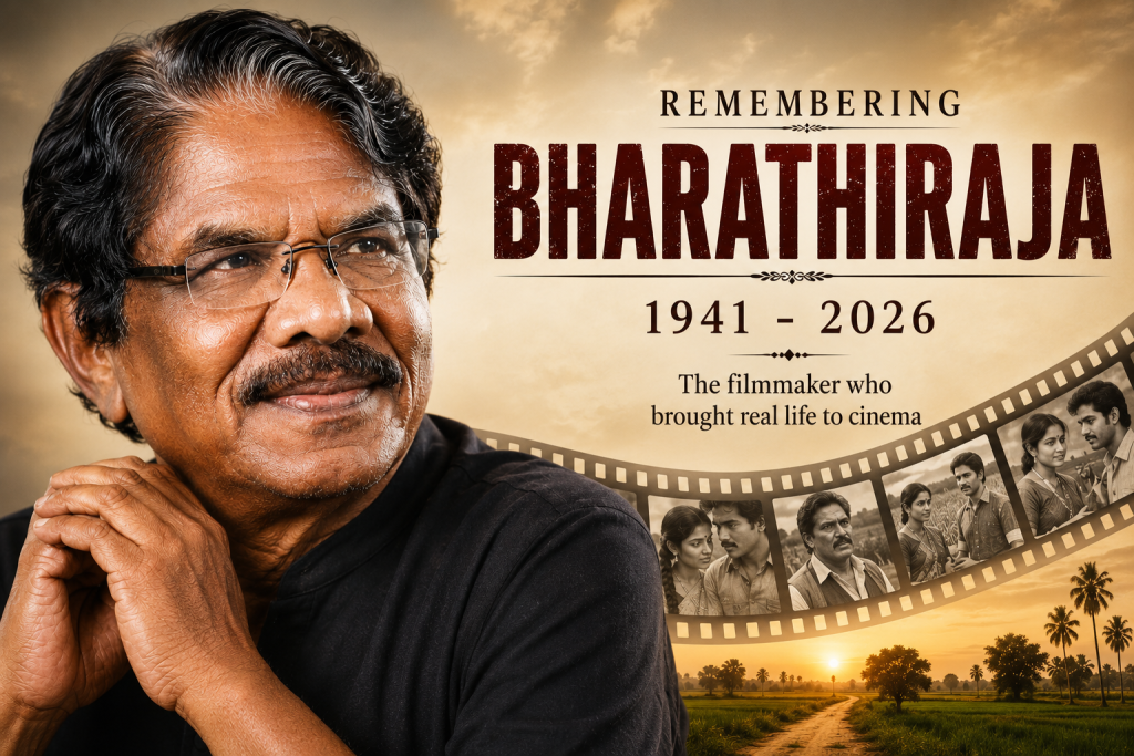 The passing of Bharathiraja marks the end of one of the most transformative chapters in Indian cinema. More than a director, he was a storyteller who changed the language of Tamil filmmaking and redefined how ordinary people, especially those from rural India, were portrayed on screen. His death at the age of 84 leaves behind a legacy that will continue to inspire generations of filmmakers and film lovers alike. Before Bharathiraja arrived in the late 1970s, Tamil cinema was largely dominated by studio sets, urban narratives and theatrical storytelling. Then came 16 Vayathinile in 1977, a film that broke conventions and introduced audiences to the raw beauty of village life. With dusty roads, green fields and characters who spoke the language of ordinary people, Bharathiraja brought realism to Tamil cinema in a way that had rarely been seen before. Many critics regard the film as a turning point that changed the course of South Indian filmmaking. What made Bharathiraja extraordinary was not merely his ability to tell stories but his commitment to telling stories that mattered. Through films such as Muthal Mariyathai, Vedham Pudhithu, Karuthamma and Kizhakku Cheemayile, he explored themes of caste discrimination, social inequality, female infanticide, love, honour and human dignity. At a time when commercial cinema often shied away from uncomfortable truths, Bharathiraja confronted them with courage and conviction. His influence extended far beyond the stories he told. Bharathiraja became a launching pad for countless talents who would later dominate Indian cinema. Actors, writers, technicians and musicians found opportunities under his guidance. His keen eye for talent helped shape the careers of many artists who went on to become household names. He was affectionately known as "Iyakkunar Imayam" — the "Peak of Directors" — a title earned through decades of artistic excellence rather than mere popularity. Despite achieving immense success, Bharathiraja never lost touch with his roots. His films consistently celebrated the culture, traditions and emotional complexities of rural Tamil Nadu. He gave a voice to communities that were often overlooked by mainstream cinema and ensured that their stories became part of the larger cultural conversation. In doing so, he preserved a slice of Tamil heritage for future generations. His achievements were recognised nationally and internationally. Over a career spanning nearly five decades, he won six National Film Awards and numerous other honours, including the Padma Shri, one of India's highest civilian awards. Yet his greatest achievement cannot be measured by trophies or accolades. It lies in the emotional connection millions of viewers felt with the worlds he created. In recent years, Bharathiraja faced declining health and personal tragedy, including the heartbreaking loss of his son, actor-director Manoj Bharathiraja. Yet even as age slowed him physically, his influence on Indian cinema remained undiminished. Today, as tributes pour in from across the film industry, Tamil cinema mourns not just the loss of a filmmaker but the loss of a visionary who changed the way stories were told. Bharathiraja showed that cinema could be both artistic and accessible, entertaining and socially relevant. He proved that the most powerful stories often emerge from the lives of ordinary people. The lights may have dimmed on the life of Bharathiraja, but the worlds he created will continue to live on. Every time a filmmaker ventures beyond the city to tell a story rooted in the soil, every time a film challenges social injustice through human emotion, and every time audiences connect with the authenticity of rural life on screen, Bharathiraja's spirit endures. Legends do not disappear when they die. They become part of a culture's collective memory. Bharathiraja is now one such legend.