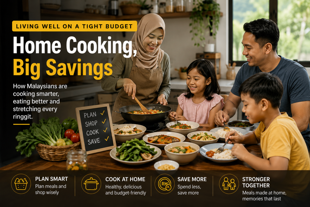 As the cost of living continues to shape household spending decisions, more Malaysians are rediscovering a simple yet effective way to save money while maintaining a healthy lifestyle — cooking at home. From young professionals living in urban apartments to families managing monthly budgets, home cooking has become more than just a practical necessity. It is increasingly seen as a lifestyle choice that promotes financial discipline, healthier eating habits and stronger family connections. A Return to the Home Kitchen In recent years, food delivery apps and dining out became an integral part of modern Malaysian life. Convenience often outweighed cost considerations, especially for busy working adults. However, as household expenses rise, many consumers are taking a closer look at their daily spending habits. A meal purchased outside can easily cost between RM15 and RM25 per person, while the same meal prepared at home may cost significantly less. For families with children, the savings become even more substantial. Preparing meals at home allows households to control both their budget and food quality, making every ringgit go further. Smart Shopping, Smarter Spending Home cooking begins long before ingredients reach the kitchen. Budget-conscious Malaysians are becoming more strategic shoppers by comparing prices, purchasing seasonal produce and planning meals around weekly promotions. Wet markets remain popular for fresh vegetables, fish and poultry, while supermarkets offer competitive discounts on pantry essentials. Many households are also embracing meal planning, creating weekly menus to avoid unnecessary purchases and reduce food waste. By buying only what is needed, families can maximise value while minimising spoilage. Simple ingredients such as eggs, tofu, vegetables, rice and local fish continue to form the foundation of affordable and nutritious meals. Traditional Recipes Make a Comeback Interestingly, the trend towards home cooking is also contributing to the revival of traditional Malaysian recipes. Dishes such as nasi goreng kampung, sambal telur, sayur lemak, ikan kembung bakar and chicken curry are finding their way back onto dining tables. These meals are not only economical but also deeply connected to Malaysia's rich culinary heritage. Many younger Malaysians are learning recipes from parents and grandparents, ensuring that family traditions are preserved while adapting them to modern lifestyles. Social media platforms have further accelerated this movement, with countless creators sharing affordable meal ideas, cooking tutorials and budget-friendly recipes tailored to local tastes. Health Benefits Beyond Savings While financial considerations may drive the decision to cook at home, the health benefits are equally significant. Home-cooked meals generally contain less sugar, salt and unhealthy fats compared to many commercially prepared foods. Families can choose fresher ingredients, control portion sizes and incorporate more vegetables into their diets. Nutrition experts have long emphasised that healthy eating does not necessarily require expensive ingredients. Balanced meals can be prepared using affordable local produce and traditional cooking methods. As awareness of wellness and preventive healthcare grows, home cooking is becoming an important component of a healthier lifestyle. Strengthening Family Bonds Beyond economics and nutrition, home cooking offers something that money cannot buy — quality time. For many families, preparing and sharing meals together creates opportunities for conversation, learning and bonding. Children can participate in simple cooking tasks, while family recipes become a way of passing knowledge from one generation to the next. In an increasingly digital world, the dinner table remains one of the few places where families can slow down and reconnect. More Than Just Saving Money The growing popularity of home cooking reflects a broader shift in how Malaysians define a good quality of life. Living well on a tight budget is not merely about cutting expenses. It is about making thoughtful choices that support financial stability, personal wellbeing and family relationships. As Malaysians navigate economic challenges, many are discovering that some of life's greatest comforts do not come from expensive restaurants or trendy food deliveries. Sometimes, they come from a simple home-cooked meal shared with loved ones around the dining table. In a time when every ringgit counts, home cooking is proving that living well does not have to mean spending more. Instead, it is becoming a powerful reminder that good food, good health and strong family connections can all begin at home. -- MINUTESMY / SUGAN BALAN