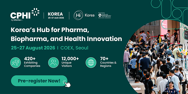 SEOUL, South Korea, June 23 -- Informa Markets Korea has officially opened pre-registration for CPHI/ Hi Korea 2026, taking place at COEX, Seoul, from August 25 to 27. Pre-registered visitors enjoy complimentary entries. This year marks the largest edition to date, expanding across COEX Halls C, E and The Platz with exhibition space up approximately 14% year-on-year. Around 420 companies from over 70 countries will showcase their latest ingredients, products and technology solutions to an estimated 12,000+ industry professionals. As the Korea edition of the global CPHI series, the show offers a truly international meeting point where pharma, bio, and nutraceutical players from around the world come together. Global companies network with one another, Korean players strengthening domestic partnerships, and cross-border collaborations forming in every direction. Underpinned by Korea's leading pharma manufacturing, advanced CDMO infrastructure, and fast-growing nutraceutical market, the show serves as a strategic platform for business across Asia and beyond. Major government and industry organizations have stepped forward as sponsors, including the Ministry of Food and Drug Safety (MFDS), Korea Fund for Regenerative Medicine (KFRM), Korea Institute of Toxicology (KIT), Korea Health Functional Food Association (KHFF), Korea Drug Research Association (KDRA), Korea Invention Promotion Association (KIPA), and DIPS. The Bio Zone is co-organized with the Korea Biomedicine Industry Association (KoBIA). Expanded Seminar & Conference Program Reflecting strong industry interest, the conference program expands from 4 tracks last year to 6 tracks this year, offering broader coverage of the industry. Following last year's success, the K-Health Conference will cover MFDS-led discussions on personalized health functional food regulations. On the bio and pharma side, dedicated sessions spotlight Korea's emerging K-platform technologies, including ADC, TPD, and RPT, and clinical trials, alongside the latest GLP-1-related developments. The program also features the Biohealth Policy Forum hosted by KDRA, offering further insights into industry policy direction and strategic priorities. The conference also includes IR sessions, a Startup Challenge, and the Global Build-Up Program, supporting commercialization and market entry across Japan, China, Thailand, Malaysia, and the United States. Hall E Nearing Sell-Out. Final Booth Applications Hall E, secured to accommodate overflow demand, is also nearing full capacity. Companies considering participation are encouraged to apply early. Pre-registration:https://cphik.imasia-passport.com/bn50eD -- PRNewswire -- Source: Informa Markets Korea