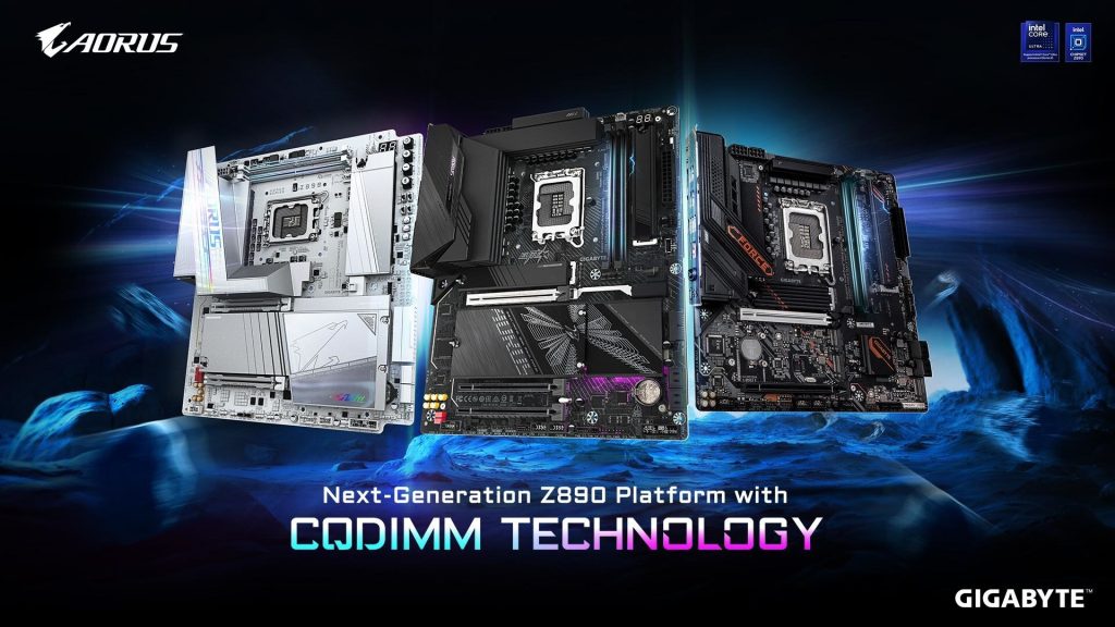 TAIPEI, June 4, 2026 /PRNewswire/ -- GIGABYTE, the world's leading computer brand, showcases its CQDIMM-enabled Z890 Plus series motherboards at COMPUTEX 2026, led by the Z890 AORUS TACHYON DUO X ICE. Designed for mainstream gamers and performance-focused users, the lineup supports full-capacity 256GB dual-DIMM DDR5 configurations and industry-leading memory speeds up to 10,400 MT/s through GIGABYTE's exclusive D5 DUO X Technology. At COMPUTEX 2026, GIGABYTE further strengthens the CQDIMM ecosystem through collaborations with leading memory partners, demonstrating the evolution of high-capacity, high-frequency DDR5 platforms. At the core of the showcase is CQDIMM Technology, enabling full 256GB capacity with two 128GB CQDIMM modules for uncompromising performance without tradeoffs between capacity and speed. To fully unlock this capability, GIGABYTE integrates its exclusive D5 DUO X Technology, combining optimized motherboard circuit design and advanced BIOS tuning. The refined circuit design reduces memory channel loading and enhances signal integrity, while BIOS tuning intelligently manages timing, signal synchronization, and voltage behavior to ensure stable high-frequency operation. Supported models include the Z890 AORUS TACHYON DUO X ICE, Z890 AORUS ELITE DUO X, and Z890M FORCE DUO X WIFI7. To further enhance system performance, GIGABYTE introduces AI-enhanced platform optimization technologies across the Z890 Plus series. Ultra Turbo Mode intelligently optimizes CPU and memory frequencies with a single click, boosting performance by up to 40% while enabling DDR5 overclocking up to 10,400 MT/s. Multiple presets are available for different usage scenarios, including Intel 200S Boost for instant gaming performance improvements, Turbo Mode for higher FPS gains, and Extreme Mode for supreme performance tuning. Combined with AI-enhanced BIOS optimization and EZ-DIY innovations, the platform delivers a more accessible and user-friendly experience for gamers and PC builders. GIGABYTE also expands the CQDIMM ecosystem through close collaboration with leading memory brands, including BIWIN, CORSAIR, G.SKILL, KINGSTON, TeamGroup, V-COLOR, and XPG. These partnerships help validate high-frequency DDR5 performance across various memory modules, broaden ecosystem compatibility, and strengthen platform readiness for AI computing, gaming, content creation, and multitasking workloads. Experience the CQDIMM showcase at the GIGABYTE Consumer Booth #M0520 during COMPUTEX 2026. For more information, please visit the official GIGABYTE website: https://bit.ly/COMPUTEX_2026_GIGABYTE_Consumer_ww_cqdimm_ecosystem Source: GIGABYTE