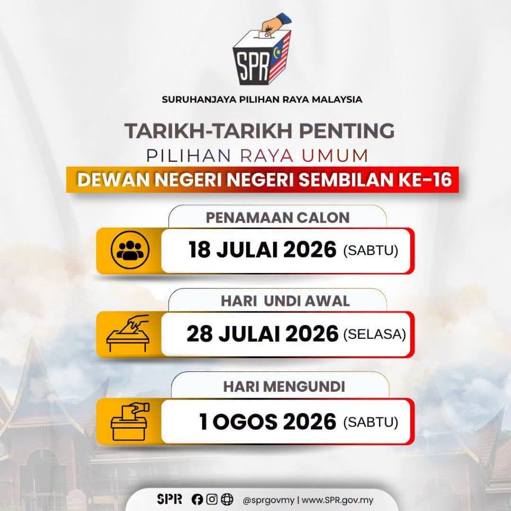Key Dates Announced for 16th Negeri Sembilan State Election
