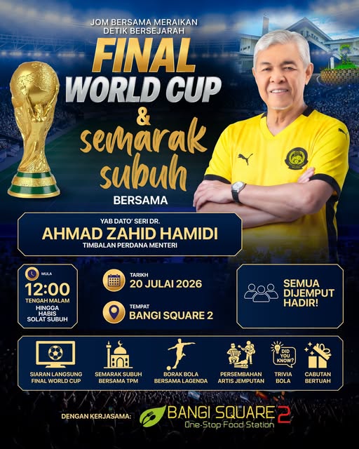 Datuk Seri Doktor Zahid Invites Fans to Celebrate World Cup Final with Community and Prayer
