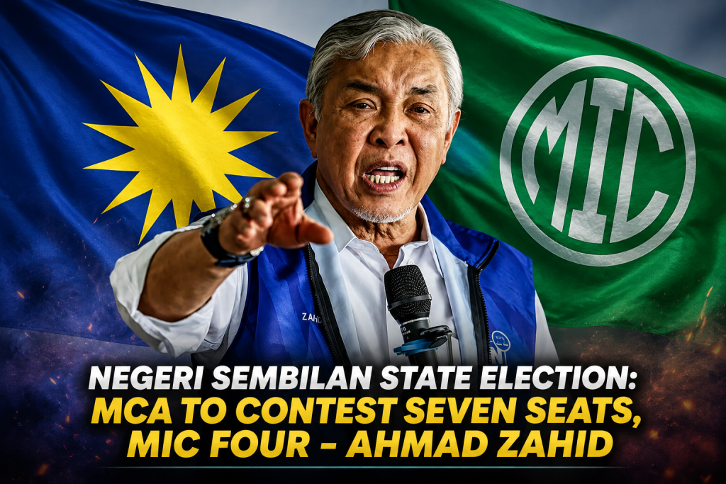 SEREMBAN, JULY 15 -- Barisan Nasional (BN) has allocated seven State Legislative Assembly (DUN) seats to MCA and four seats to MIC for the 16th Negeri Sembilan State Election. BN chairman Datuk Seri Dr Ahmad Zahid Hamidi said the seat distribution was determined based on each candidate's projected chances of securing victory in their respective constituencies. He said all prospective BN candidates attended a special meeting where they signed a pledge and took an oath of loyalty as part of the coalition's preparations for the state election. "This has long been a standard practice in every state election, by-election and general election to ensure all candidates remain committed to the coalition's principles and objectives," he told reporters after chairing a meeting with prospective BN candidates at Wisma UMNO Negeri Sembilan on Wednesday. Ahmad Zahid, who is also Deputy Prime Minister, is scheduled to unveil BN's full list of candidates for the Negeri Sembilan state election at Stadium Tuanku Abdul Rahman in Paroi later tonight. The Election Commission (EC) has fixed July 18 as nomination day, followed by early voting on July 28, while polling day will take place on Aug 1. In the previous Negeri Sembilan state election, Pakatan Harapan (PH) formed the state government after winning 17 seats, while BN secured 14 seats and Perikatan Nasional (PN) won five seats. -- MINUTESMY