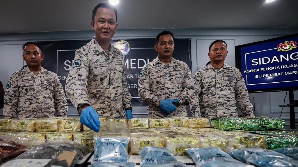 JOHOR BAHRU: The Johor Malaysian Maritime Enforcement Agency (MMEA) foiled an attempt to smuggle drugs worth almost RM7 million to a neighbouring country after arresting two local men in an operation in the southeast waters of Tanjung Piai, Pontian last Monday. Johor State Maritime Acting Director, Maritime Captain Kama Azri Kamil said the siblings, aged 26 and 40, were arrested at 12.36am after the fibre boat they were on was spotted about 3.5 nautical miles in the waters in question. He said the operation was carried out following intelligence information received regarding the presence of suspicious boats, before maritime patrol boats were deployed to carry out monitoring and detection. "The results of the inspection of the boat found several packages hidden under the seats and a pile of nets. "Further inspection found that the package contained drugs suspected to be syabu weighing 88.2 kilograms (kg) estimated to be worth RM4.41 million as well as 30,000 ecstasy pills weighing 18 kg worth RM2.25 million," he said at a press conference here today. Kama Azri said further investigation by the investigating officer and detective team then led to the discovery of a yellow Perodua Myvi in the yard of a residence in Gelang Patah. He said a search of the vehicle found 787 vape cartridges containing a new synthetic drug known as "Piu Piu" with an estimated value of RM196,750. Meanwhile, he said the investigation found that the suspect acted as a drug transporter and received a payment of approximately RM16,000, with the 26-year-old man acting as the captain, while his brother acted as an assistant. Kama Azri said urine screening results also found that both suspects tested positive for methamphetamine. He said the suspect was remanded for seven days starting Monday and the case was being investigated under Section 39B of the Dangerous Drugs Act 1952. The public is also urged to channel any information related to crime via the Johor Maritime Operations Centre hotline at 013-7001235 or the emergency line 999 for immediate action. --BERNAMA