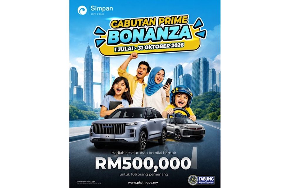 KUALA LUMPUR, July 1 -- The National Higher Education Fund Corporation (PTPTN) is offering a total prize of almost RM500,000 to 106 winners of the Prime Bonanza Draw Campaign to reward depositors who choose the national education savings scheme Simpan SSPN Prime. In a statement today, PTPTN announced that the campaign will run from today until Oct 31 and features two draw categories -- Platinum and Gold. Under the Platinum category, the grand prize is a Jaecoo J7 2WD PHEV, followed by RM50,000 cash for second place, RM30,000 for third place and 50 consolation prizes of RM1,000 cash each. For the Gold category, participants stand to win a Proton X50 Flagship as the grand prize, followed by RM30,000 cash for second place, RM10,000 for third place and 50 consolation prizes of RM500 cash each. According to PTPTN, depositors only need to open an account or top up their savings during the campaign period, with every net savings of RM100 in Simpan SSPN Prime earning 10 draw entries. “Users who make deposits through the myPTPTN application, salary deductions or direct debit facilities will receive double entries — 20 draw entries for every RM100 of net savings,” the statement said. PTPTN added that accounts must remain active without any withdrawals or transfers during the retention period from Nov 1, 2026, until Jan 31, 2027. PTPTN Chief Executive Ahmad Dasuki Abdul Majid said the campaign reflects the organisation’s appreciation for depositor loyalty while encouraging Malaysians to cultivate early savings habits in preparation for their children’s higher education expenses. Meanwhile, PTPTN also announced that Ahmad Dasuki recently presented prizes to the grand winners of two previous campaigns — Lun Ying Chian, winner of the WOW! Simpan SSPN Plus 2026 Draw under the WOW! Plus Series 1 category, and Heaw Zi Bin, winner of the New Slay! SSPN Slay Draw under the Slay 1 category. The grand winner of the WOW! Plus Series 1 category received RM20,000 in cash, while the winner of the Slay 1 category took home a Yamaha NVX 155 motorcycle. Simpan SSPN offers several benefits, including income tax relief of up to RM8,000 annually, takaful protection for depositors, a free Matching Grant of up to RM10,000 per eligible family, competitive dividend returns, government-guaranteed savings and Syariah-compliant features. Additionally, under the Geran Padanan Ihsan (GAPAI) initiative announced in Budget 2025, students pursuing studies at Higher Education Institutions (IPT) from families earning between RM4,000 and RM6,000 monthly are now eligible to apply for a Matching Grant of up to RM5,000 per family. More information on Simpan SSPN is available via PTPTN’s official portal and the myPTPTN application. -- BERNAMA