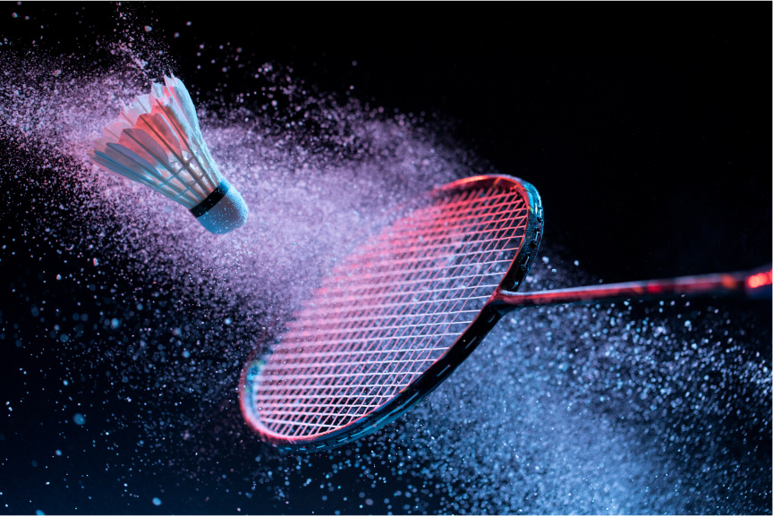 Badminton racket representing the Hylo Open badminton tournament