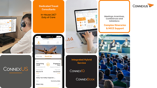 Connexus ConnexUS corporate travel management service announcement.