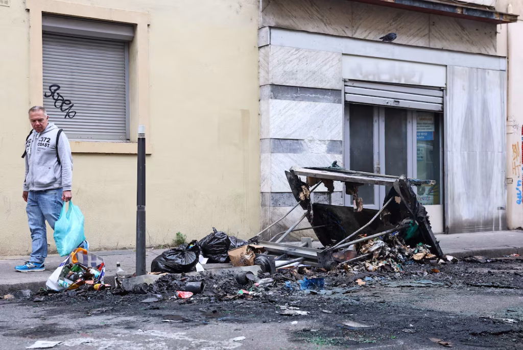 Protesters gather during demonstrations in France over the cost of living and public services.