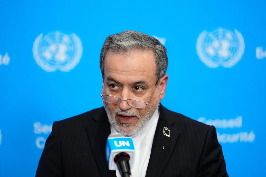 Iran Foreign Minister Abbas Araghchi speaking about diplomatic efforts involving the United States